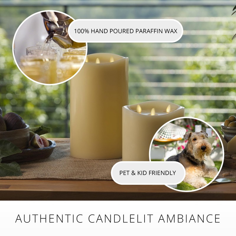 Luminara Tri-Flame Flameless LED Candle, Ivory 5.8" x 5.7", Moving