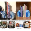 (1.4-1.8kg, Blue) - Decorative Bookends Agate Book Holder for Office