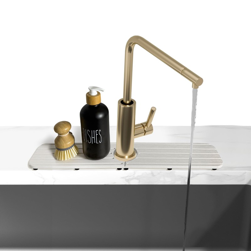 Tapete para llave para lavabo de baño (17 pulgadas, gris
