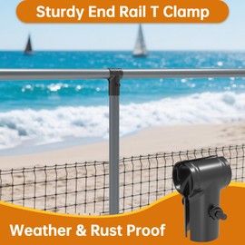 FOROIRON 12 Pcs End Rail T Clamps 1-5/8", T Pipe Clamp for 1-5/8" OD Pipe Chain Link Fence Part Chain Link Fence Clamps