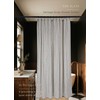 CasaTena Farmhouse Striped Shower Curtain - 72x72 Inches, Linen Blend