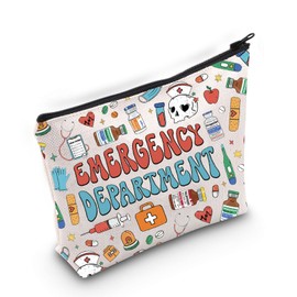 BLUPARK ER Nurse Cosmetic Makeup Bag Gift For Nurse ER Crew Makeup Bag Funny ER Ed Nurse Tech Gift Emergency Department Gift Nurse Bag (canvas, EMERGENCY DEPARTMENT)