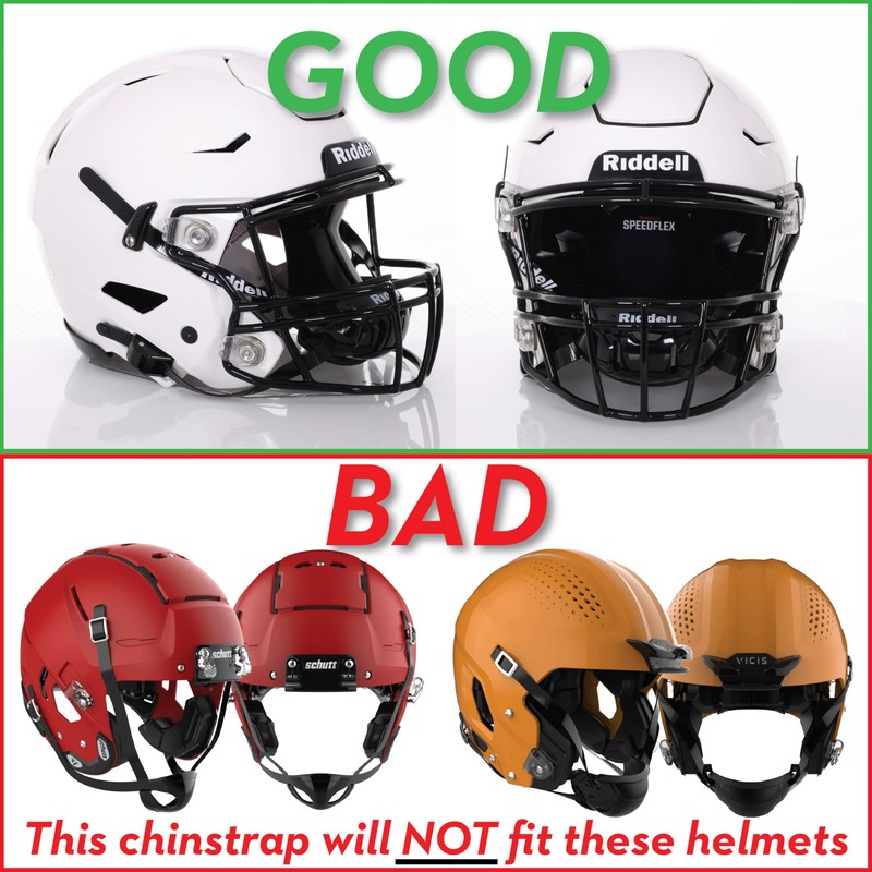 Green Gridiron Riddell SpeedFlex Hard Cup Cam-Loc Chinstrap + Chrome