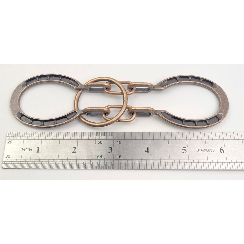 MAGIKON Traditional Brain Teaser, Classical Metal Horseshoe Puzzle (Bronze, Normal)