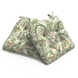 Melody Elephant Patio Wicker Chair Cushions, All Weather Outdoor Tufted Chair Pads Pack of 2, 19 x 19 x 4 Inch U-Shaped Seat Cushions of Garden Furniture Decoration, Faylinn Shadow Paisley