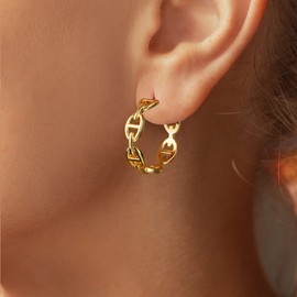 Anten Pink Gold Hoop Earrings for Women, Hypoallergenic Earrings Trendy Jewelry Gift