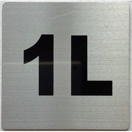 an Apartment number 1L sign - UNIT NUMBER 1L SIGN (SILVER, SIZE 4x4 inch, DOUBLE SIDED TAPE) -Broadway Line