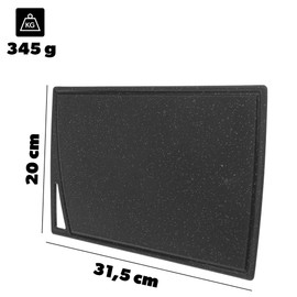 KADAX Chopping Board 31.5 x 20 cm, Plastic Kitchen Board, Modern Design, Kitchen Accessories (Black)