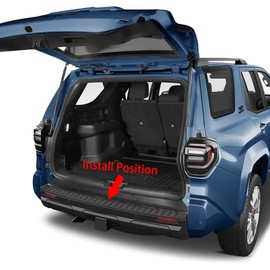 Beautost Fit for Toyota 4Runner 2025 2026 Rear Outside Bumper Sill Plate Guard Cover Trim Stainless Steel (Silver)