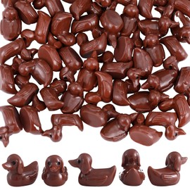 Soulchen 50 Pcs Mini Dog Duck Figurines Resin Miniature Dachshund Bulldog Duck Figure Tiny Resin Animal Statue Small Dog Garden Landscape Sculpture for Dollhouse Charm Aquarium Party Decor(Dachshund)