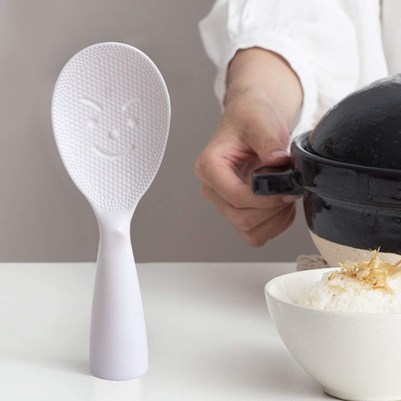 MIZORLIE Rice Paddle Tool,Non-Stick Rice Spoon,Standing Rice Spatula with Smile