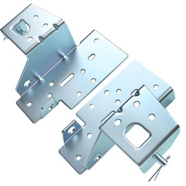 LAJIAOZ Garage Door Bottom Bracket 1 Pair(Left and Right)– Low Headroom Outside Hookup, Pair, Fits 2" Track, Heavy Duty 11 Gauge Galvanized Steel, Adjustable for Commercial & Residential Garage Doors