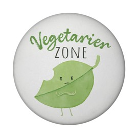 Leaf Magnet Round with Bottle Opener Round with Saying Vegetarian Zone Vegan Love Fresh Vegetables Green Decoration Kitchen Accessory Birthday Gift Highlight
