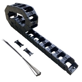 1M Drag Chain Cable Carrier Wire 25x50mm (HxW) Big Size Stable R55 Open Type for CNC Router Electronic Industrial Machine with Cable Tie