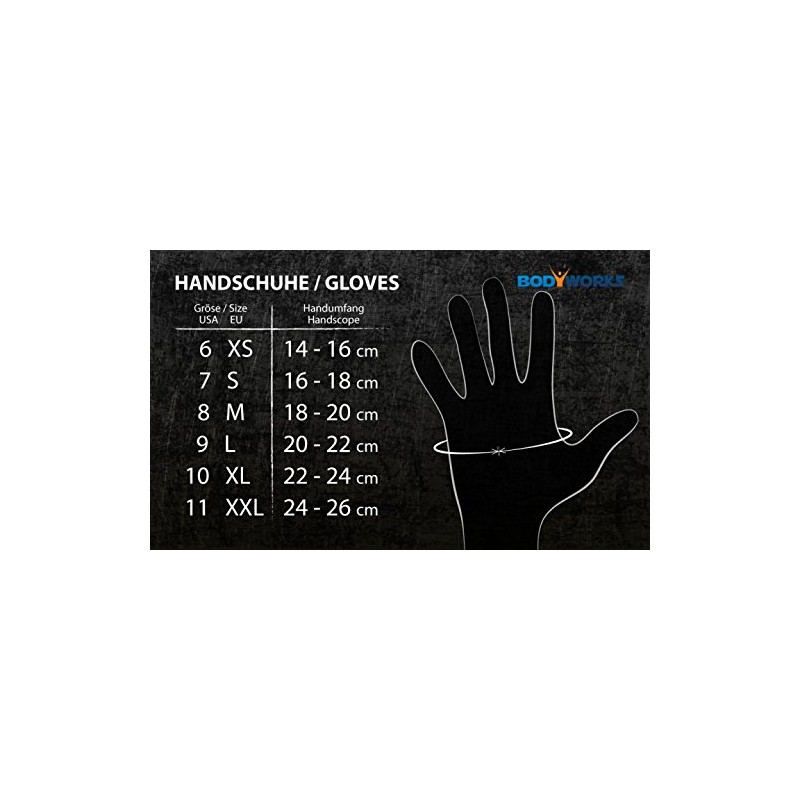 Body Works Glove Big – Power – Gloves Bodybuilding, black/white,