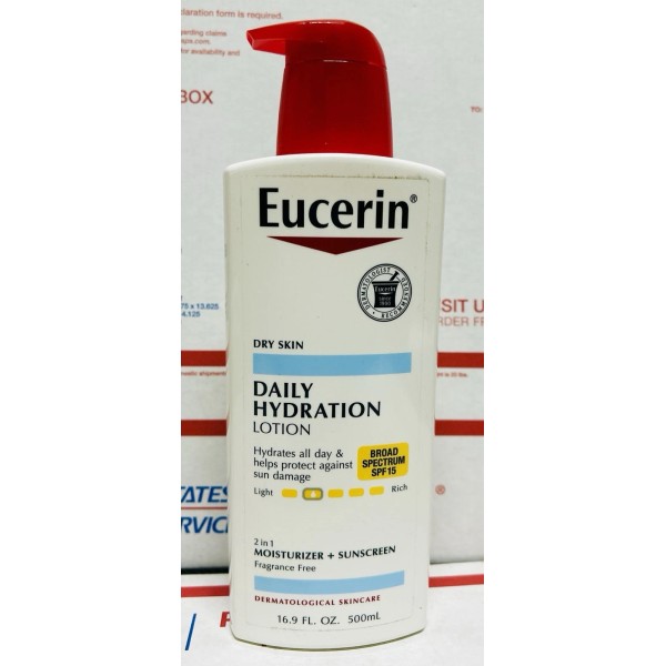 Branded Eucerin : Daily Hydration Broad Spectrum SPF 15 Body