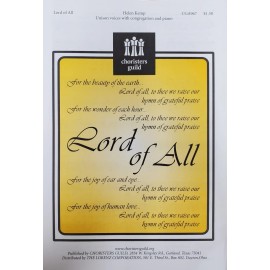 *LOT OF 15*   LORD OF ALL - Helen Kemp - Choristers - UNISON -  Octavo
