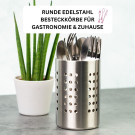 Westmark 69022211 Cutlery Basket / Kitchen Utensil Holder Round Diameter 12 cm Height 13.5 cm Stainless Steel Silver