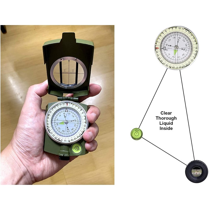 Hiking Compass, Military Compass Tactical Survival Navigation Compass Multifunctional Waterproof