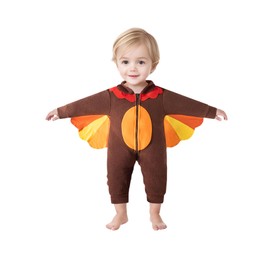 MOMMY'S NEW MAN Newborn Baby Boy Girl Thanksgiving Little Turkeys Cosplay Romper Hooded Fall Winter Outfits (6-12 Months)