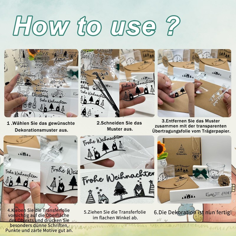 Rub On Sticker Home, Pack of 6 A5 Rub On