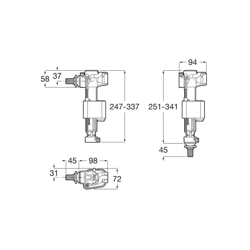 Roca A822509200 Dual Feeder with Metal Thread, Compact and Fast