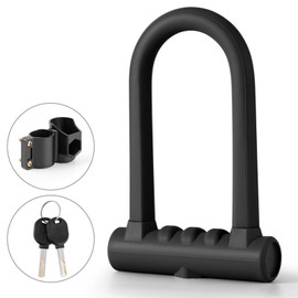 Motorbike U Lock Professional Safety Prevents Theft Steel Body Thickened Firm Portable Scooter Lock Cycling U Lock Black