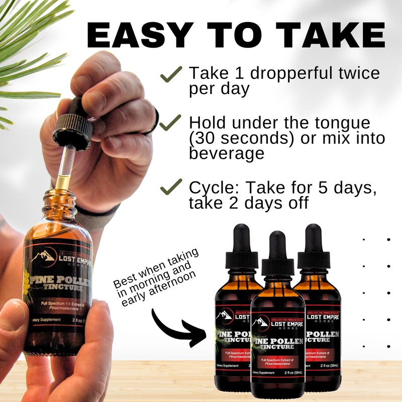 Lost Empire Herbs Pine Pollen Tincture Pine Pollen Liquid Extract