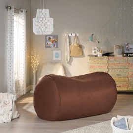 GDFStudio Barracuda Large Ottoman, Comfy Lounge Ottoman, Lazy Sofa, Soft Reading Chair, High Density Filling Foam, Oversize Bean Bag, 70" Bean Bag Chair, for Living Room Bed Room Home Rest, Brown