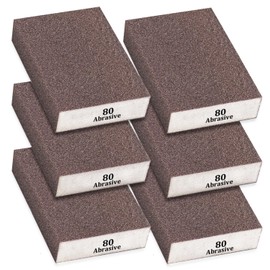 Tnisesm 6Pcs Sanding Blocks 80 Grits Sanding Sponge,for Drywall Wood Metal Washable & Reusable Sandpaper BlocksWashable and Reusable