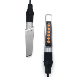 KOPPANG Motorcycle, Flowing Turn Signal, 6 LED, Motorcycle, E-Bike, Vehicle Inspection, DC 12 V, Waterproof, Amber, High Brightness, Front and Rear Left and Right Universal (Silver, Set of 2)