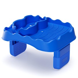 Anivia Hot Tub Table Tray, Adjustable Hot Tub Side Table, Nonslip Drink Caddy with 2 Cup Holders, Keep Snacks-Drinks Handy and Dry, Fits Inflatable Spa/Pool/Bathtub Hot Tub Accessories (Sea Blue)