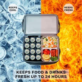 Laripwit 54 Cans Backpack Cooler Insulated Leak-Proof Large Leather Cooler Backpack Double Deck Lunch Backpack for Men Women - Upgrade Soft Cooler Bag for Work, Camping, Picnic, Beach, Hiking