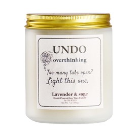 UNDO Series Emotional Aromatherapy Candles | Lavender + Sage + Cedar | 7oz Natural Soy Wax | Perfect for Self-Healing and Gifting (Best Overthinking)