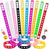 HTZNHXT 20 Pcs Silicone Charm Bracelets, 8 Inch Bracelets Bulk