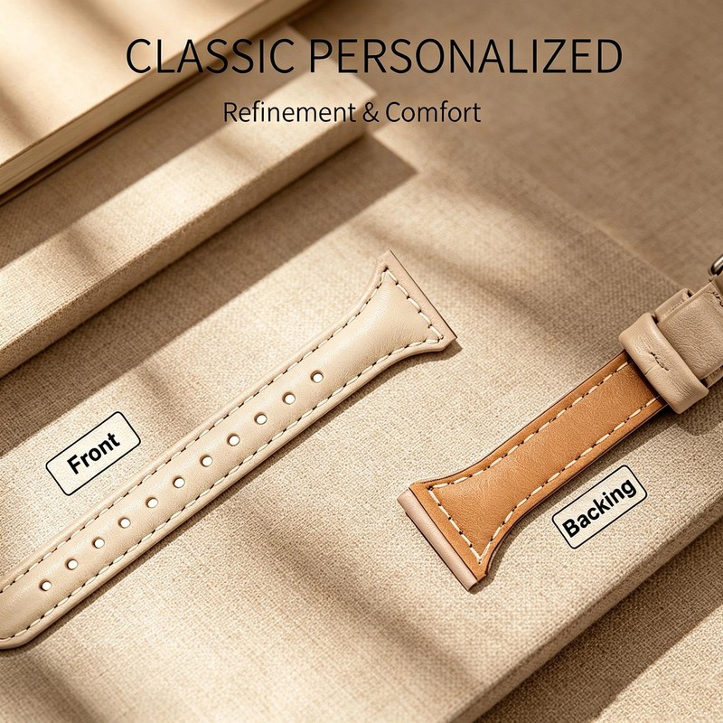 20mm Slim Leather Band Compatible with Garmin Vivoactive 6/Vivoactive 5/3/3