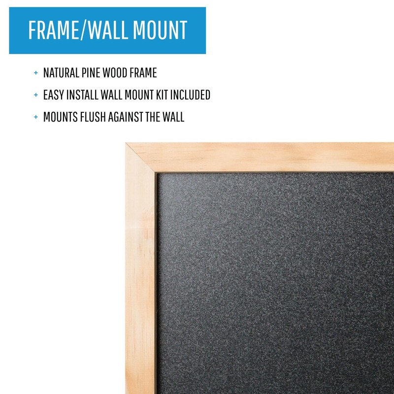 MasterVision Pine Wood Frame Chalkboard - 24" x 36"