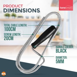 2pk Drain Snake Unblocker | 100cm Kitchen Sink Unblocker Tool Plumbing Snake | Shower Drain Unblocker Tools for Kitchen Sink & Drain Cleaning Tool | Drain Auger Plumbers Snake Plumbing Drain Brush Rod