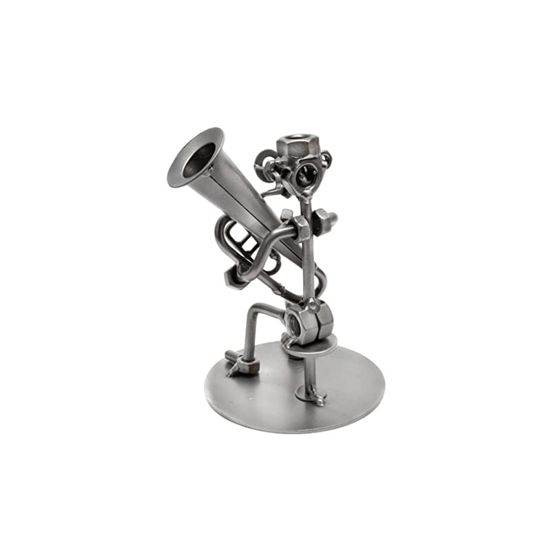 STEEMO Screw Man Musician Tuba, Gift Metal Decoration, 12 x