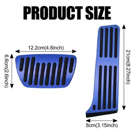 JSCARLIFE 1 Set Car Non-Slip Brake Foot Pedals Covers, Aluminum Alloy Car Auto Foot Pedal Pads Interior Gas and Brake Pedal for H-onda Civic and H-onda CRV (Blue for Hon-da)
