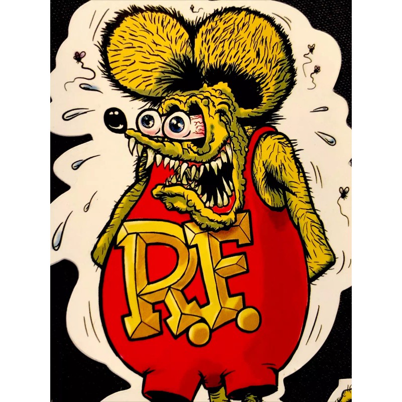 RAT FINK STICKER “I NEED SOME GREEN” BEAUTIFUL COLOR &
