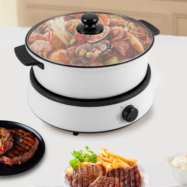 TBvechi Hot Pot Multifunction Electric Skillet Non Stick Cooker Home