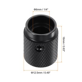 MECCANIXITY 2 Pcs Aluminium Potentiometer Knobs, 1/4"(6mm) IDx1/2(12.5mm) ODx5/8(16mm) Height Universal Volume Tone Control Knobs for Guitar, Bass, Oval Indicator, Matte Black