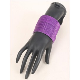Touchstone "Pastel Color Bangle Collection", Indian Bollywood Hand Drilled Silver Tinge Purple Color Designer Jewelry Bracelets Bangle. Set of 24. For Women.