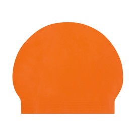 Sporti Adult Professional Swimming Cap - Latex Unisex Swim Cap - 8" x 9.75" inch - Silicone Free Swim Hair Protection Cap - Latex Swim Cap - Bright Orange