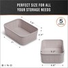 BINO | Woven Plastic Basket | XS (Natural Grey), 5-Pack