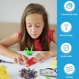 ANYUANKW Pack of 300 Mini Brads Pattern Clips Metal Colourful Brads Round Head Clips Used for Scrapbooking Crafts DIY Crafts