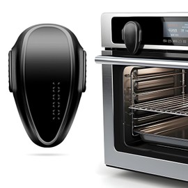 Oven safety lock, dual button design, easy to install and use, durable heat-resistant material, no need for tools or drilling (black)