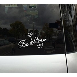 Love Doodle Art #2 - Be Mine Hearts - Valentine Emotion - 5 inch Black Vinyl Decal Sticker for Cars, Laptops, and Windows – Durable, Weatherproof, Easy to Apply