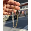 WangGao Stainless Steel 2 Row Rhinestone Hand Chain Sparkling Crystal